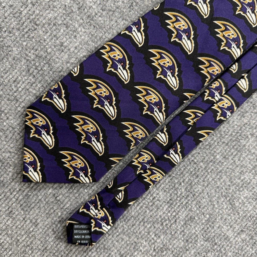 Baltimore Ravens NFL Mens Purple All Over Logo Neck Tie Football Fan Sports Tie